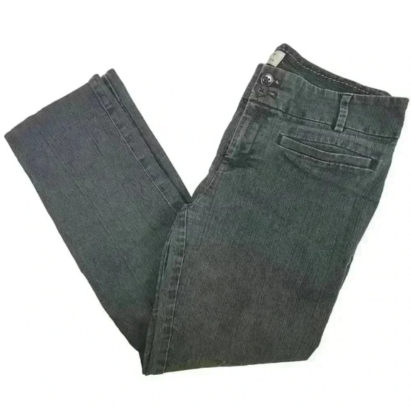 Anthropologie Women's Essential Slim Jeans Size 4 Black Dark Wash Mid Rise - Picture 1 of 9